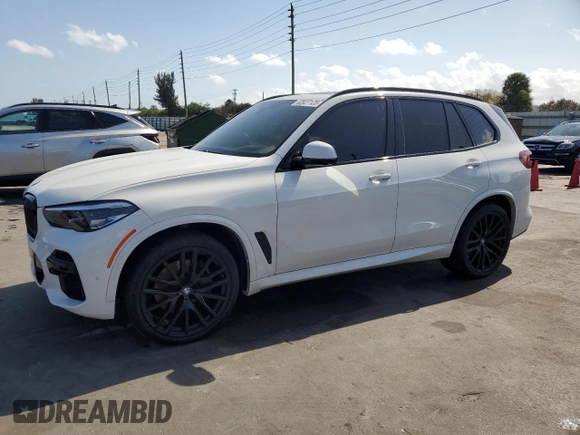 2022 BMW X5 xDrive40i z VIN 5UXCR6C05N9K44844, wystawiony jako Copart lot #52027125 z przebiegiem 50 382 mil mil oraz Nie do naprawy • Non repairable. Historia ofert i sprzedaży dostępna na DreamBid. Obrazek 1.