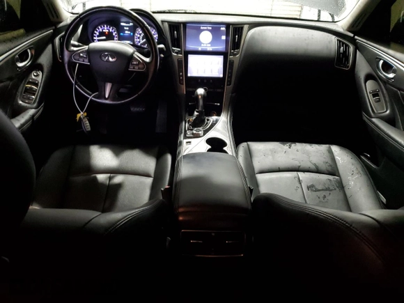 2017 Infiniti Q50 2.0t with VIN JN1CV7AP6HM642569, listed as a Copart auction lot 47852195 with 78,921 mi miles and Salvage Title. Bid and sale history available at carsss.com. Image 8.