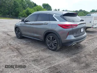 2021 Infiniti QX50 Luxe with VIN 3PCAJ5BA5MF111820, listed as a IAAI auction lot 42253133 with 46,206 mi miles and . Bid and sale history available at DreamBid. Image 3.