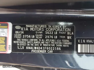 2015 Kia K900 Luxury with VIN KNALW4D41F6022186, listed as a Copart auction lot 83780744 with 48,660 mi miles and Salvage Title. Bid and sale history available at carsss.com. Image 14.