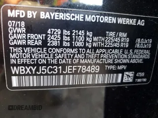 2018 BMW X2 xDrive28i z VIN WBXYJ5C31JEF78489, wystawiony jako Copart lot #56519905 z przebiegiem 37 114 mil mil oraz Szkoda całkowita • Salvage title. Historia ofert i sprzedaży dostępna na DreamBid. Obrazek 12.