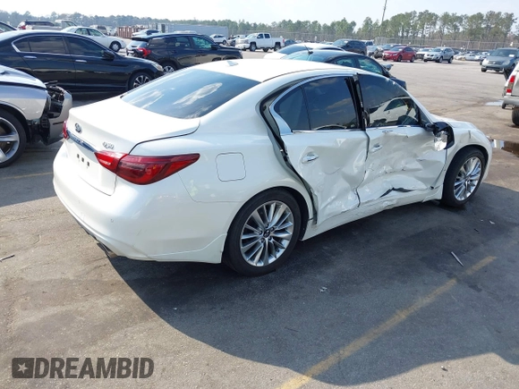 2021 Infiniti Q50 3.0t LUXE with VIN JN1EV7BP3MM700462, listed as a IAAI auction lot 41800539 with 55,866 mi miles. Bid and sale history available at carsss.com. Image 4.