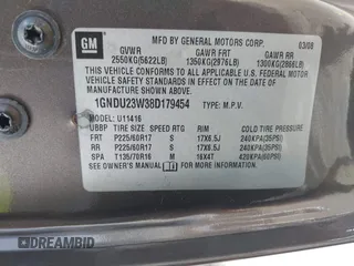 2008 Chevrolet Uplander LS with VIN 1GNDU23W38D179454, listed as a IAAI auction lot 41805703 with 95,916 mi miles and . Bid and sale history available at DreamBid. Image 9.
