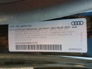 2016 Audi A7 3.0 Premium Plus with VIN WAUWGAFC4GN019156, listed as a Copart auction lot 76039163 with 155,124 mi miles. Bid and sale history available at carsss.com. Image 13.