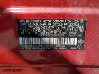 2013 Lexus IS 250 with VIN JTHCF5C20D5063323, listed as a Copart auction lot 50349985 with 92,610 mi miles and Salvage Title. Bid and sale history available at carsss.com. Image 13.