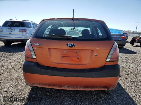 2008 Kia Rio LX with VIN KNADE163X86433096, listed as a Copart auction lot 50166155 with 219,883 mi miles and Clean Title. Bid and sale history available at carsss.com. Image 6.