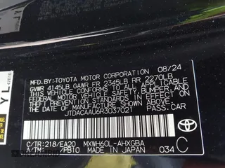 2024 Toyota Prius LE with VIN JTDACAAU6R3037021, listed as a IAAI auction lot 41446503 with 5,175 mi miles and . Bid and sale history available at carsss.com. Image 9.