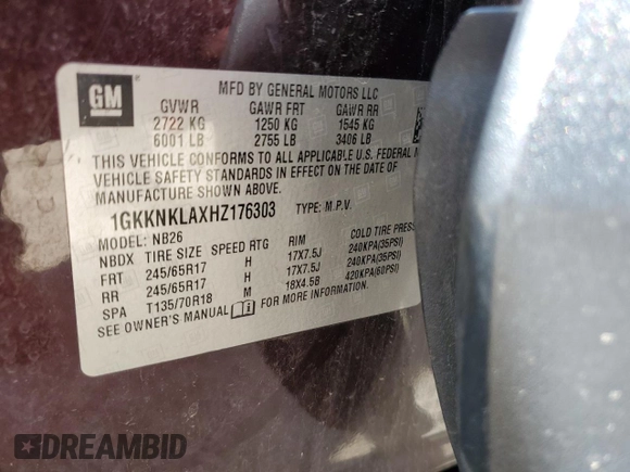 2017 GMC Acadia SLE с VIN 1GKKNKLAXHZ176303, выставлен на аукционе Copart как лот 61380605 с пробегом 112 323 миль миль и Чистый • Clean title. История ставок и продаж доступна на DreamBid. Изображение 14.