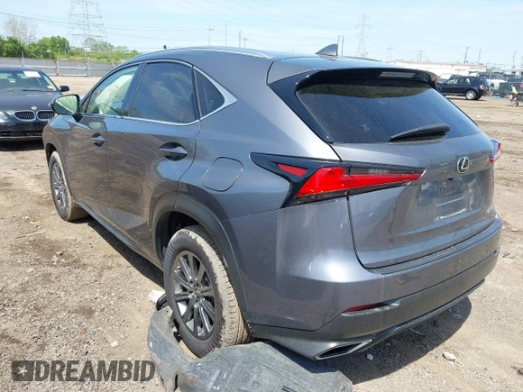 2019 Lexus NX with VIN JTJBARBZ0K2182616, listed as a IAAI auction lot 42097649 with 61,507 mi miles. Bid and sale history available at carsss.com. Image 3.