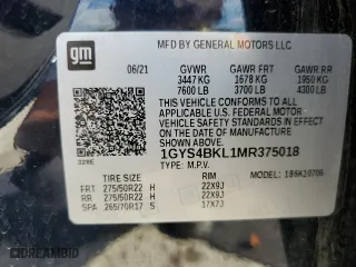2021 Cadillac Escalade Premium Luxury with VIN 1GYS4BKL1MR375018, listed as a Copart auction lot 70282674 with 47,082 mi miles and Salvage Title. Bid and sale history available at carsss.com. Image 15.