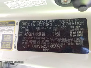2016 Kia Sportage LX with VIN KNDPB3AC7G7836697, listed as a IAAI auction lot 42053815 with 90,519 mi miles. Bid and sale history available at carsss.com. Image 9.