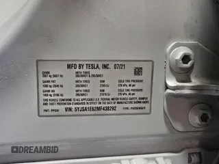 2021 Tesla Model S Plaid с VIN 5YJSA1E62MF438292, выставлен на аукционе Copart как лот 43340495 с пробегом 11 795 миль миль и Чистый • Clean title. История ставок и продаж доступна на DreamBid. Изображение 10.
