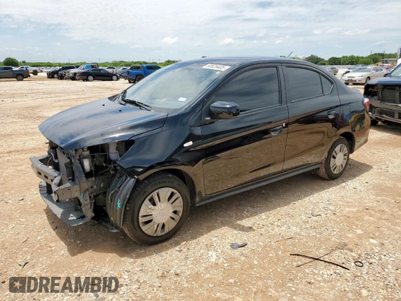 2024 Mitsubishi Mirage ES z VIN ML32FUFJ6RHF01607, wystawiony jako Copart lot #60626405 z przebiegiem 26 213 mil mil oraz Szkoda całkowita • Salvage title. Historia ofert i sprzedaży dostępna na DreamBid. Obrazek 1.