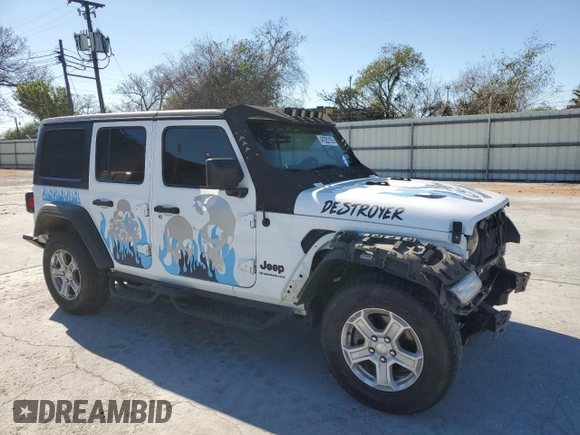 2023 Jeep Wrangler Sport S with VIN 1C4HJXDG3PW522449, listed as a Copart auction lot 41622185 with 25,436 mi miles and Salvage Title. Bid and sale history available at DreamBid. Image 4.