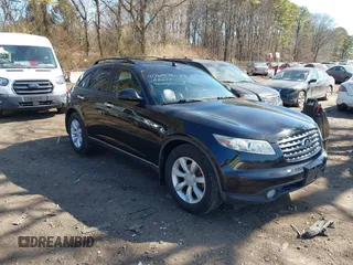 2005 Infiniti FX35 with VIN JNRAS08W95X216192, listed as a IAAI auction lot 41760479 with 177,762 mi miles. Bid and sale history available at carsss.com. Image 1.