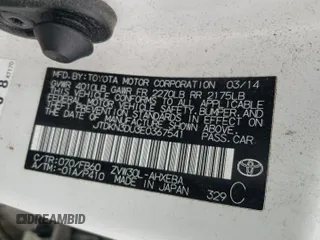 2014 Toyota Prius Four with VIN JTDKN3DU3E0367541, listed as a Copart auction lot 63317515 with 196,012 mi miles and Salvage title. Bid and sale history available at DreamBid. Image 14.