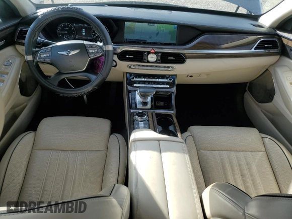 2018 Genesis G90 5.0L Ultimate with VIN KMHG54JH9JU037162, listed as a Copart auction lot 46157295 with 81,409 mi miles and Salvage Title. Bid and sale history available at carsss.com. Image 8.