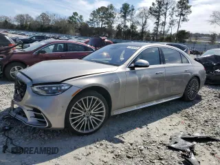 2021 Mercedes-Benz S 580 with VIN W1K6G7GB3MA056414, listed as a Copart auction lot 47523345 with Not Provided miles and Salvage Title. Bid and sale history available at DreamBid. Image 1.
