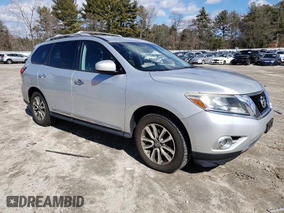 2014 Nissan Pathfinder S with VIN 5N1AR2MMXEC626529, listed as a Copart auction lot 47350415 with 139,696 mi miles and Clean title. Bid and sale history available at DreamBid. Image 4.
