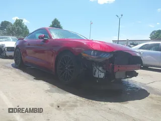2018 Ford Mustang EcoBoost z VIN 1FA6P8TH5J5135183, wystawiony jako IAAI lot #42260954 z przebiegiem 97 096 mil mil oraz . Historia ofert i sprzedaży dostępna na DreamBid. Obrazek 1.