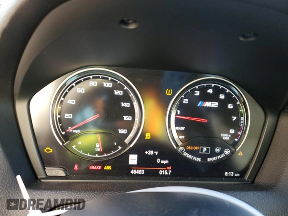 2021 BMW M2 Competition with VIN WBS2U7C05M7G52820, listed as a Copart auction lot 42303655 with 46,403 mi miles and Salvage Title. Bid and sale history available at carsss.com. Image 9.
