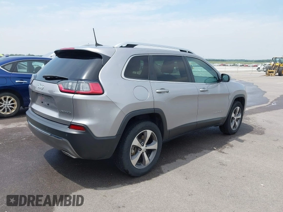 2019 Jeep Cherokee Limited with VIN 1C4PJMDX1KD437169, listed as a IAAI auction lot 42389910 with 70,357 mi miles and . Bid and sale history available at DreamBid. Image 4.