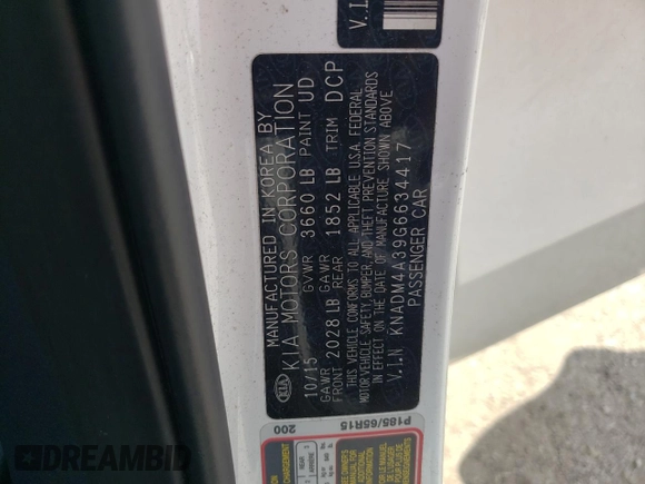 2016 Kia Rio LX with VIN KNADM4A39G6634417, listed as a Copart auction lot 67458554 with 73,087 mi miles and Salvage Title. Bid and sale history available at DreamBid. Image 12.
