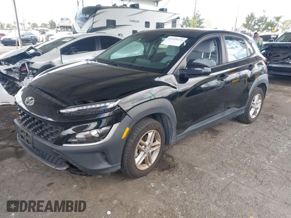 2022 Hyundai Kona Preferred with VIN KM8K22AB6NU765014, listed as a IAAI auction lot 41939176 with 69,522 mi miles and . Bid and sale history available at carsss.com. Image 2.