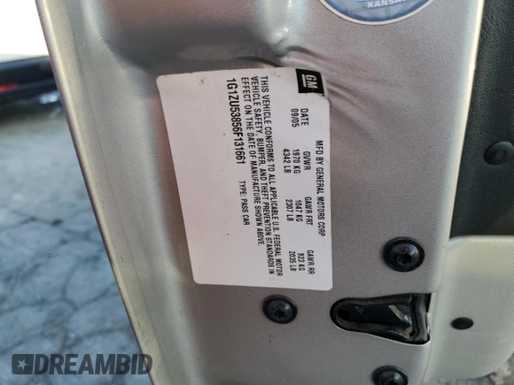 2006 Chevrolet Malibu LTZ with VIN 1G1ZU53856F131661, listed as a Copart auction lot 85650674 with 71,297 mi miles and Salvage Title. Bid and sale history available at DreamBid. Image 12.