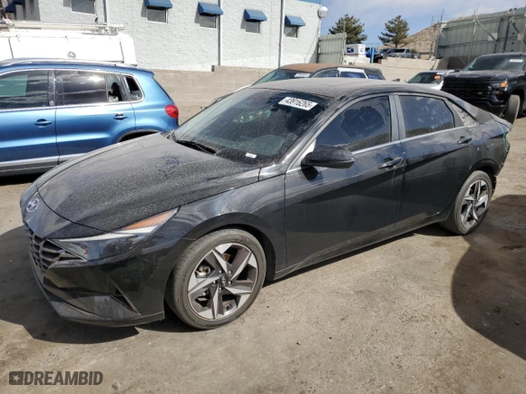 2023 Hyundai Elantra Limited with VIN 5NPLP4AG2PH112159, listed as a Copart auction lot 43916265 with 33,202 mi miles and Salvage Title. Bid and sale history available at carsss.com. Image 1.
