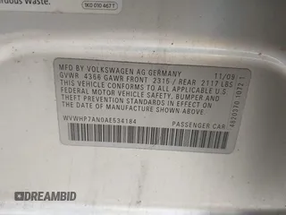 2010 Volkswagen CC Luxury с VIN WVWHP7AN0AE534184, выставлен на аукционе IAAI как лот 42448527 с пробегом 99 787 миль миль и . История ставок и продаж доступна на DreamBid. Изображение 9.