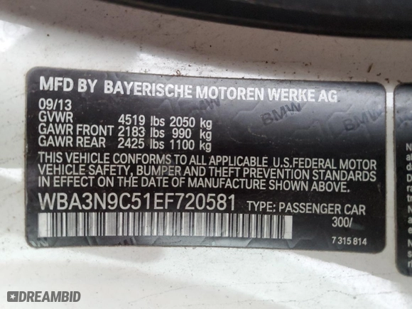 2014 BMW 4 Series 428i xDrive with VIN WBA3N9C51EF720581, listed as a Copart auction lot 46311605 with 149,026 mi miles and Clean Title. Bid and sale history available at carsss.com. Image 12.