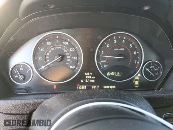 2013 BMW 3 Series 335i xDrive with VIN WBA3B9G58DNP39653, listed as a Copart auction lot 44425195 with 113,858 mi miles and Salvage title. Bid and sale history available at DreamBid. Image 9.