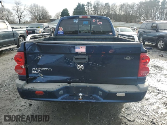 2007 Dodge Dakota SLT with VIN 1D7HE48K67S192580, listed as a Copart auction lot 44612305 with Not Provided miles and Salvage Title. Bid and sale history available at DreamBid. Image 6.