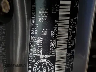2006 Toyota Avalon XL z VIN 4T1BK36B06U129138, wystawiony jako Copart lot #58068415 z przebiegiem Nie podano mil oraz Szkoda całkowita • Salvage title. Historia ofert i sprzedaży dostępna na DreamBid. Obrazek 13.