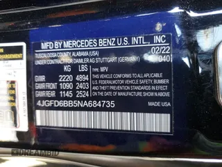 2022 Mercedes-Benz GLE 53 AMG with VIN 4JGFD6BB5NA684735, listed as a Copart auction lot 56068905 with 56,119 mi miles and Salvage title. Bid and sale history available at DreamBid. Image 13.