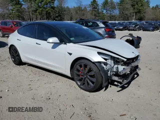 2019 Tesla Model 3 Long Range with VIN 5YJ3E1EB0KF231791, listed as a Copart auction lot 53466855 with Not Provided miles and Salvage Title. Bid and sale history available at DreamBid. Image 4.