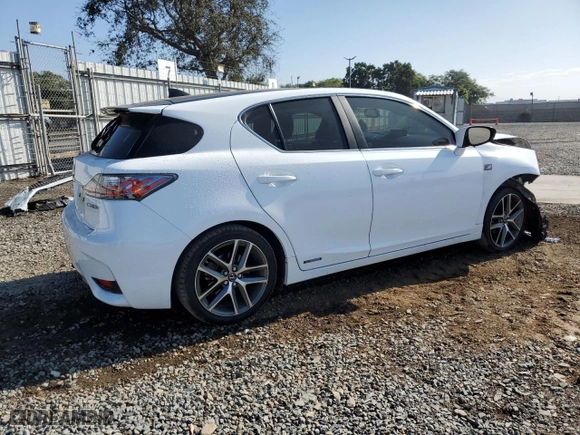 2017 Lexus CT with VIN JTHKD5BH7H2298574, listed as a Copart auction lot 73762224 with 65,567 mi miles and Salvage Title. Bid and sale history available at carsss.com. Image 3.