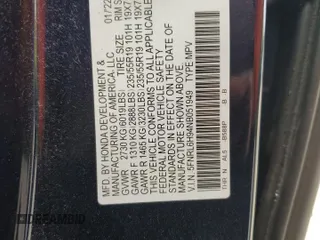 2022 Honda Odyssey Elite z VIN 5FNRL6H94NB051949, wystawiony jako Copart lot #53684245 z przebiegiem Nie podano mil oraz Szkoda całkowita • Salvage title. Historia ofert i sprzedaży dostępna na DreamBid. Obrazek 13.