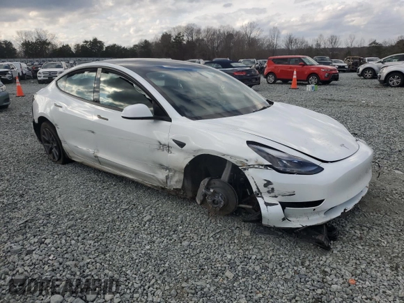 2022 Tesla Model 3 Long Range with VIN 5YJ3E1EB2NF361821, listed as a Copart auction lot 85108664 with 25,021 mi miles and Salvage Title. Bid and sale history available at DreamBid. Image 4.