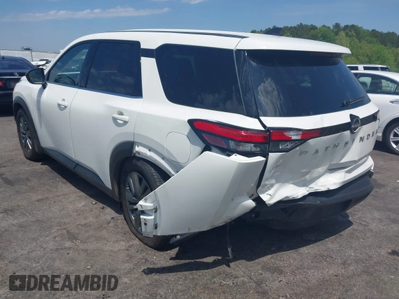 2024 Nissan Pathfinder S with VIN 5N1DR3AC1RC256575, listed as a IAAI auction lot 42042961 with 21,504 mi miles and . Bid and sale history available at DreamBid. Image 3.