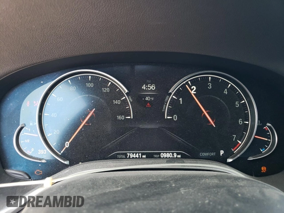 2018 BMW 7 Series 740i with VIN WBA7E2C58JG741652, listed as a Copart auction lot 57802073 with 79,441 mi miles. Bid and sale history available at carsss.com. Image 9.