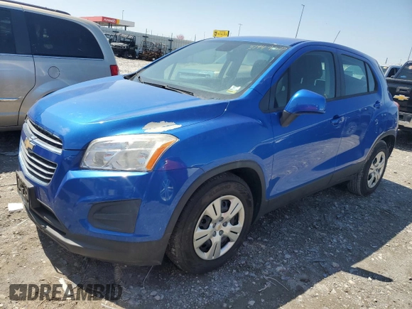2015 Chevrolet Trax LS with VIN KL7CJKSBXFB066649, listed as a Copart auction lot 51949375 with 108,635 mi miles and Clean Title. Bid and sale history available at carsss.com. Image 1.