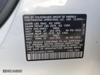 2021 Volkswagen Atlas Cross Sport 3.6L V6 SEL Premium R-Line with VIN 1V2FE2CA0MC210645, listed as a Copart auction lot 73636864 with 0 mi miles and Salvage Title. Bid and sale history available at carsss.com. Image 14.