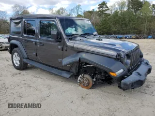 2019 Jeep Wrangler Unlimited Sport S with VIN 1C4HJXDG7KW670905, listed as a Copart auction lot 53114955 with 77,729 mi miles and Salvage title. Bid and sale history available at DreamBid. Image 4.