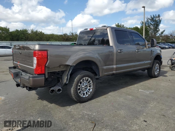 2021 Ford F-250 XL with VIN 1FT7W2BT5MED13702, listed as a Copart auction lot 54319455 with 66,973 mi miles and Salvage title. Bid and sale history available at DreamBid. Image 3.