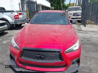 2022 Infiniti Q50 Red Sport 400 with VIN JN1FV7DP0NM370170, listed as a IAAI auction lot 41879005 with 29,272 mi miles and . Bid and sale history available at DreamBid. Image 12.