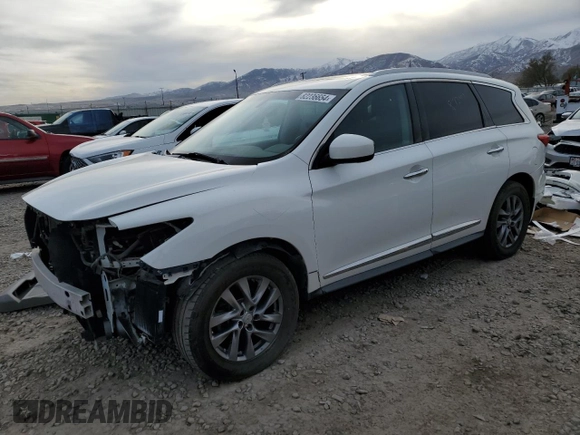 2013 Infiniti JX35 with VIN 5N1AL0MM4DC350935, listed as a Copart auction lot 82236654 with 87,241 mi miles and Salvage Title. Bid and sale history available at carsss.com. Image 1.