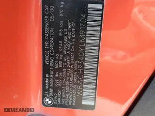 2000 BMW Z3 2.5L with VIN WBACH9340YLM91704, listed as a Copart auction lot 57235124 with 71,354 mi miles and Salvage Title. Bid and sale history available at carsss.com. Image 12.