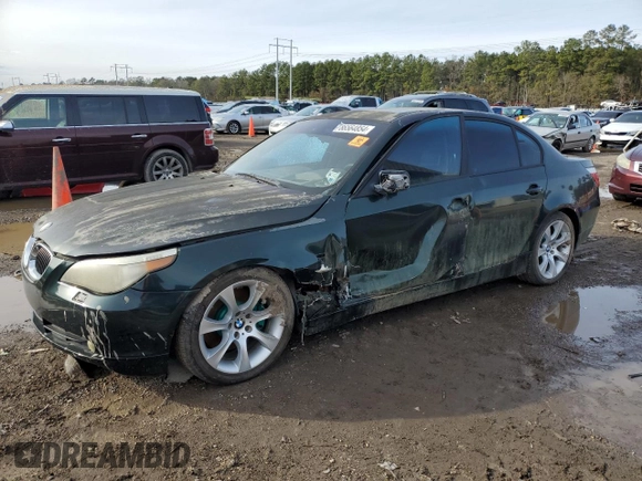 2005 BMW 5 Series 545i with VIN WBANB33545B089511, listed as a Copart auction lot 86564854 with Not Provided miles and Salvage Title. Bid and sale history available at carsss.com. Image 1.